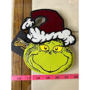 The Grinch Santa Hat Coin Purse Pouch Wallet Cosmetic Bag New With Tags